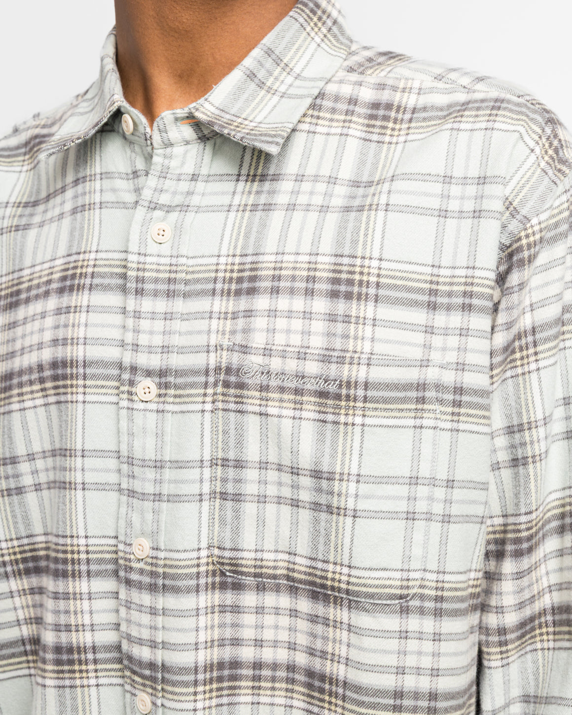 thisisneverthat - Flannel Check Shirt - Sage - UP THERE