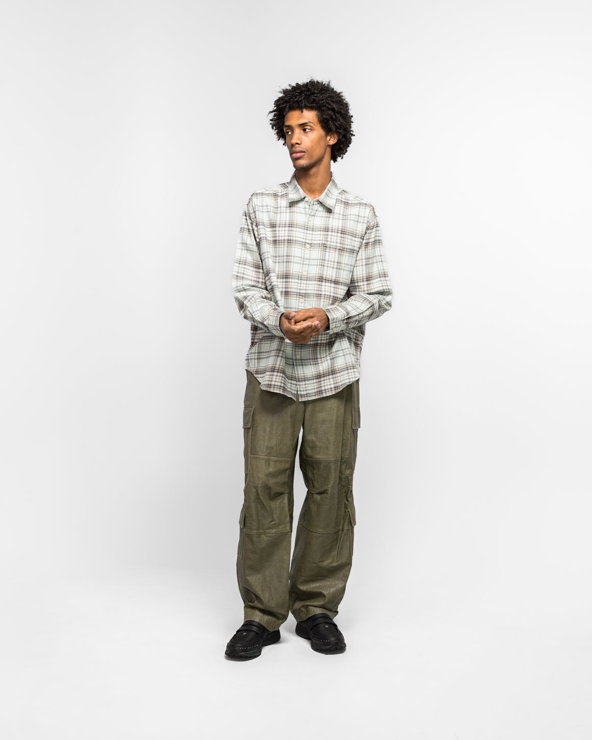 thisisneverthat - Flannel Check Shirt - Sage - UP THERE