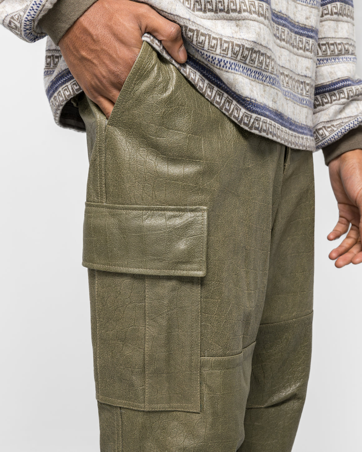 thisisneverthat - Leather BDU Pant - Olive - UP THERE