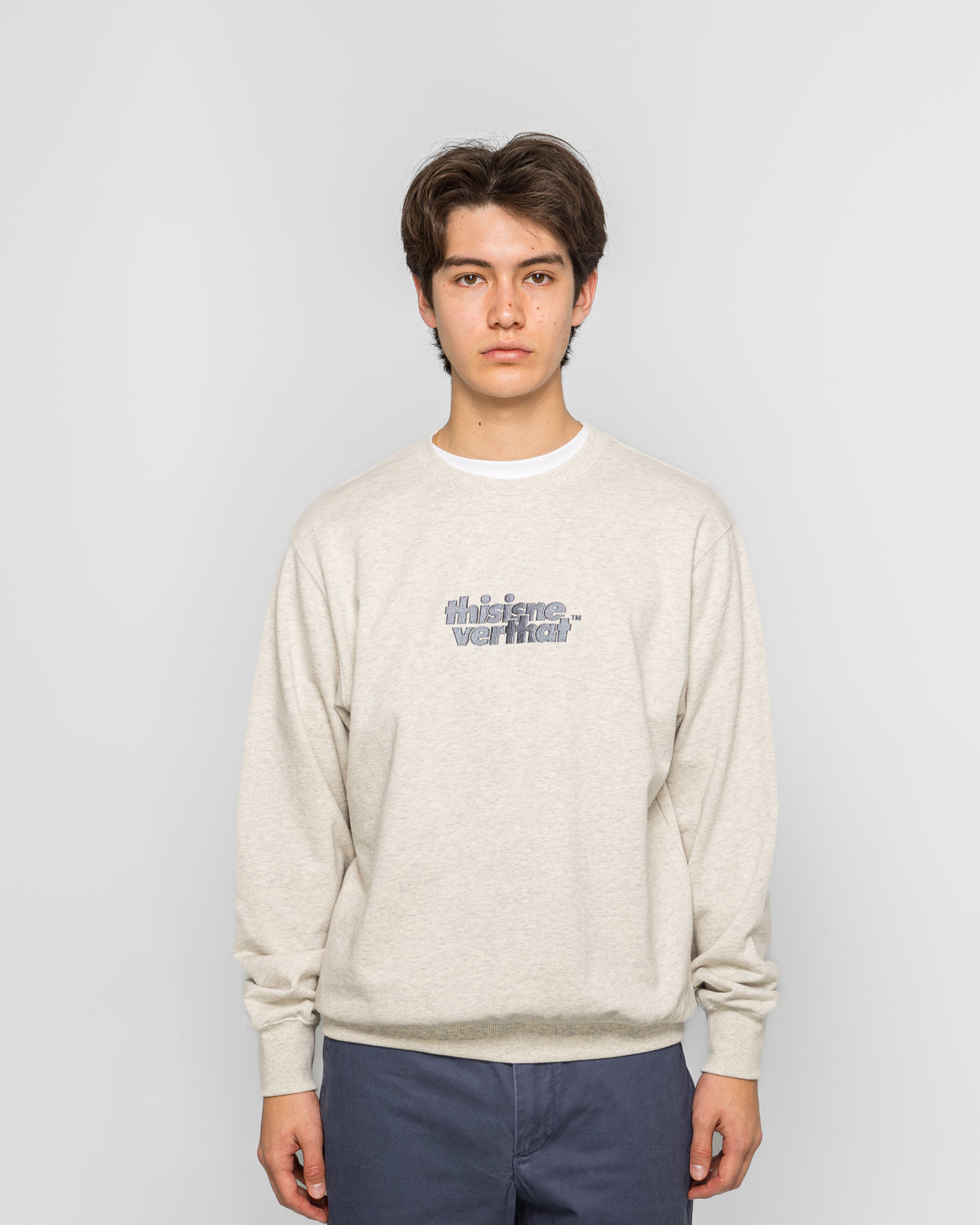 thisisneverthat - OL-Logo Crewneck - Oatmeal - UP THERE