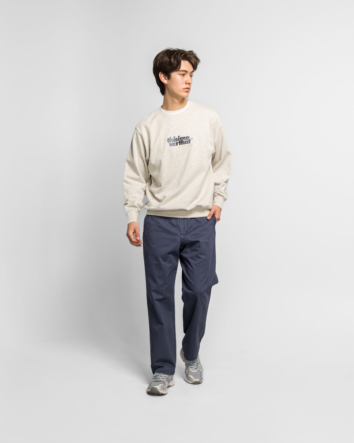 thisisneverthat - OL-Logo Crewneck - Oatmeal - UP THERE