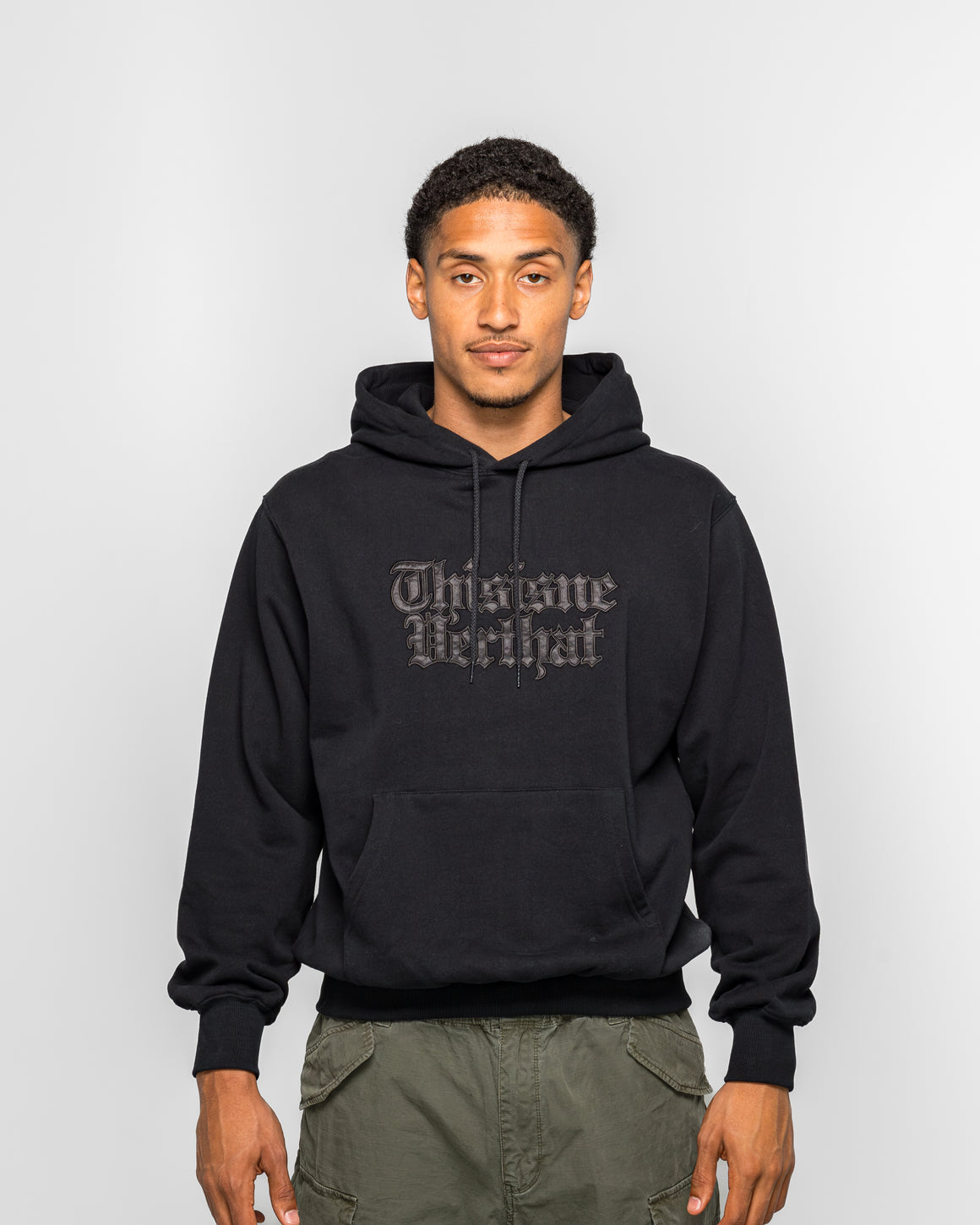 thisisneverthat - Old English Logo Hoodie - Black - UP THERE
