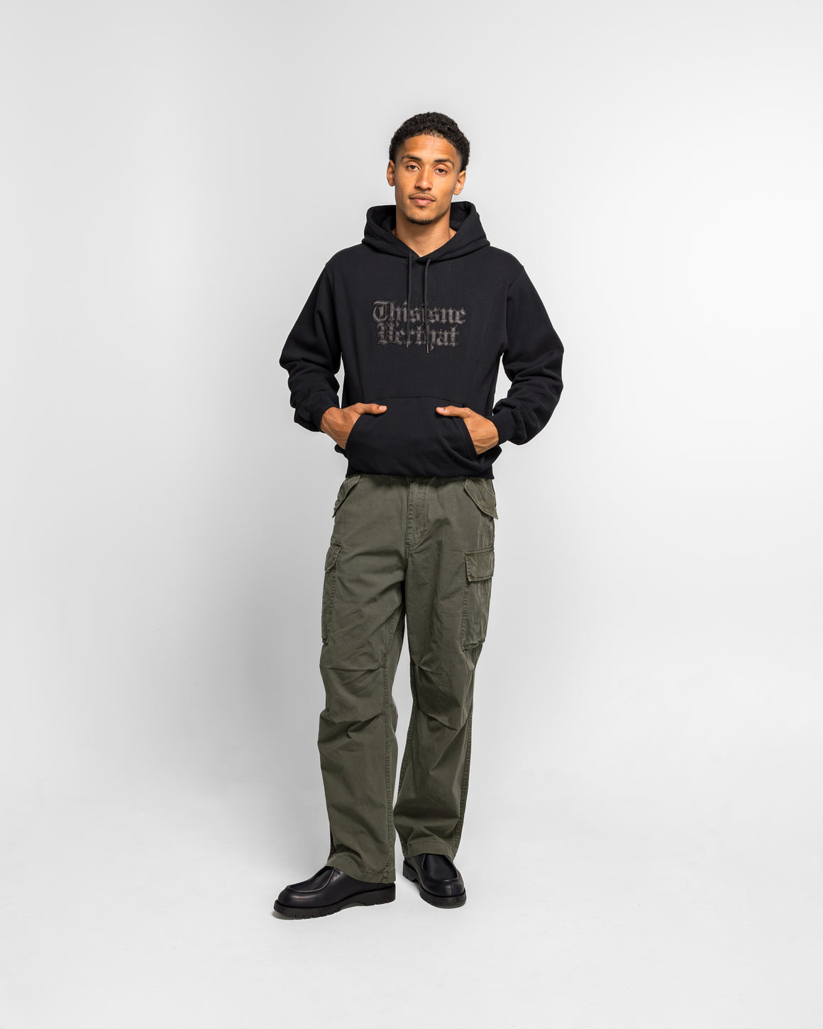 thisisneverthat - Old English Logo Hoodie - Black - UP THERE