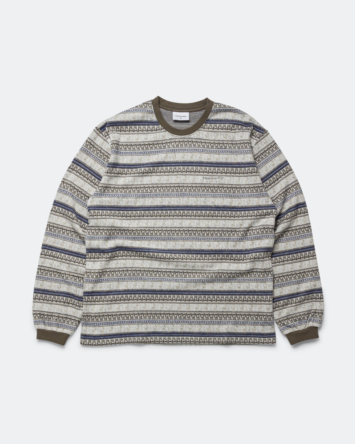 thisisneverthat - Pattern Striped LS Tee - Ivory - UP THERE