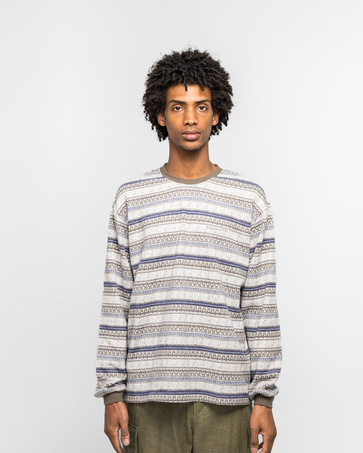thisisneverthat - Pattern Striped LS Tee - Ivory - UP THERE