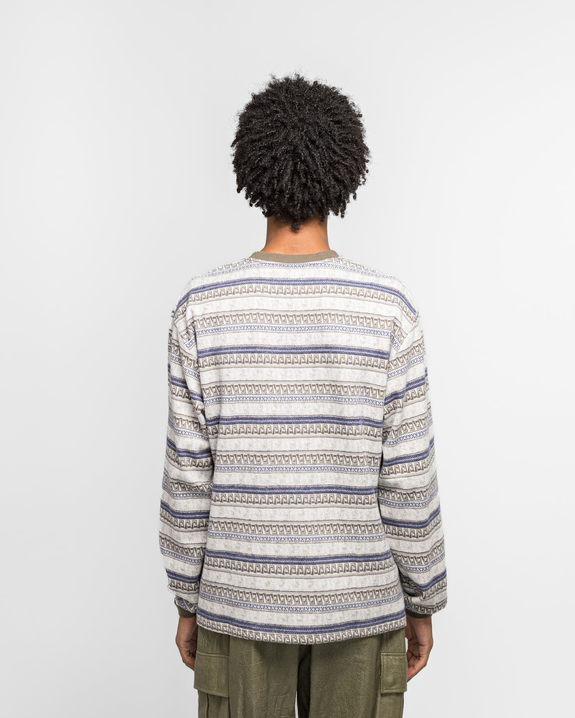 thisisneverthat - Pattern Striped LS Tee - Ivory - UP THERE