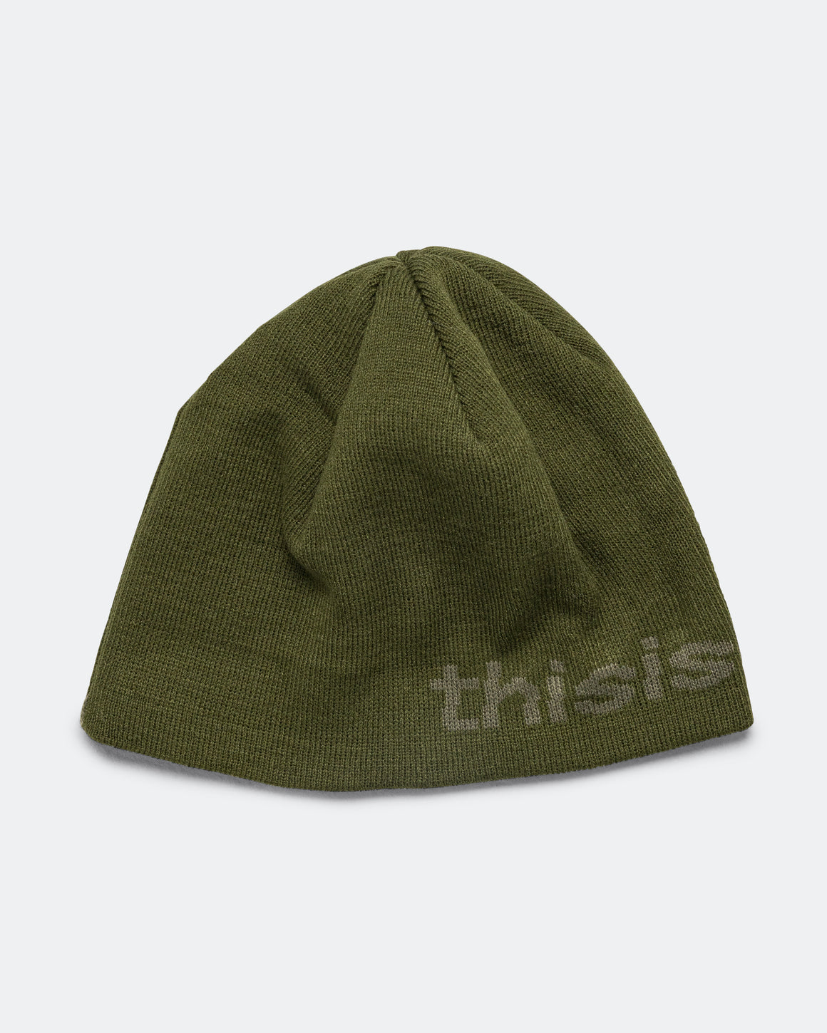 thisisneverthat - SP-Logo No Cuff Beanie - Olive - UP THERE