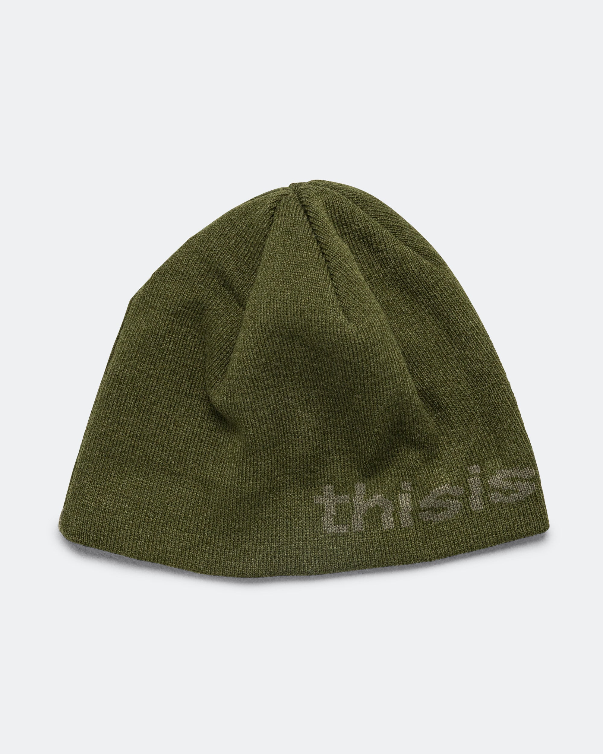 thisisneverthat - SP-Logo No Cuff Beanie - Olive | UP THERE thisisneverthat - SP-Logo No Cuff Beanie - Olive | UP THERE