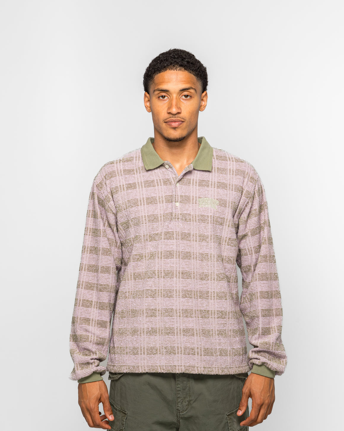 thisisneverthat - Striped Rugby LS Top - Light Olive - UP THERE