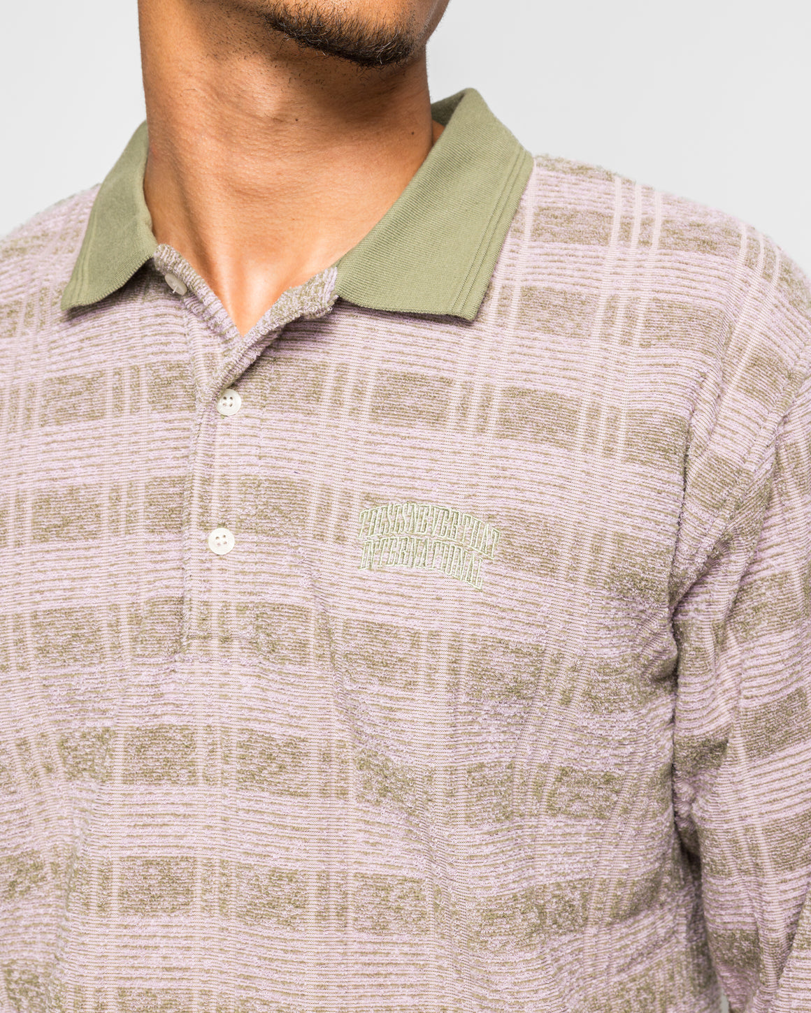 thisisneverthat - Striped Rugby LS Top - Light Olive - UP THERE