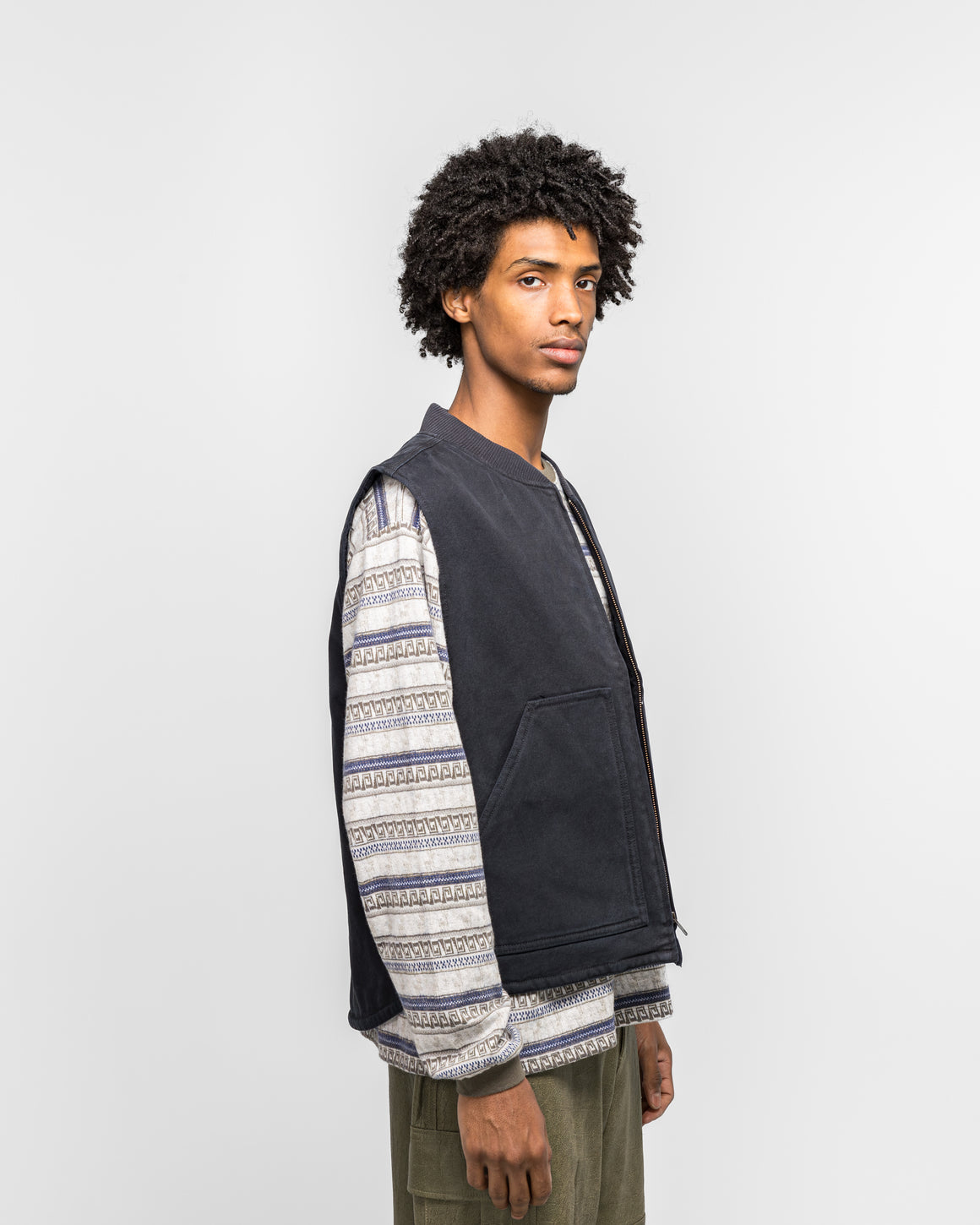 thisisneverthat - Washed Duck Vest - Navy - UP THERE