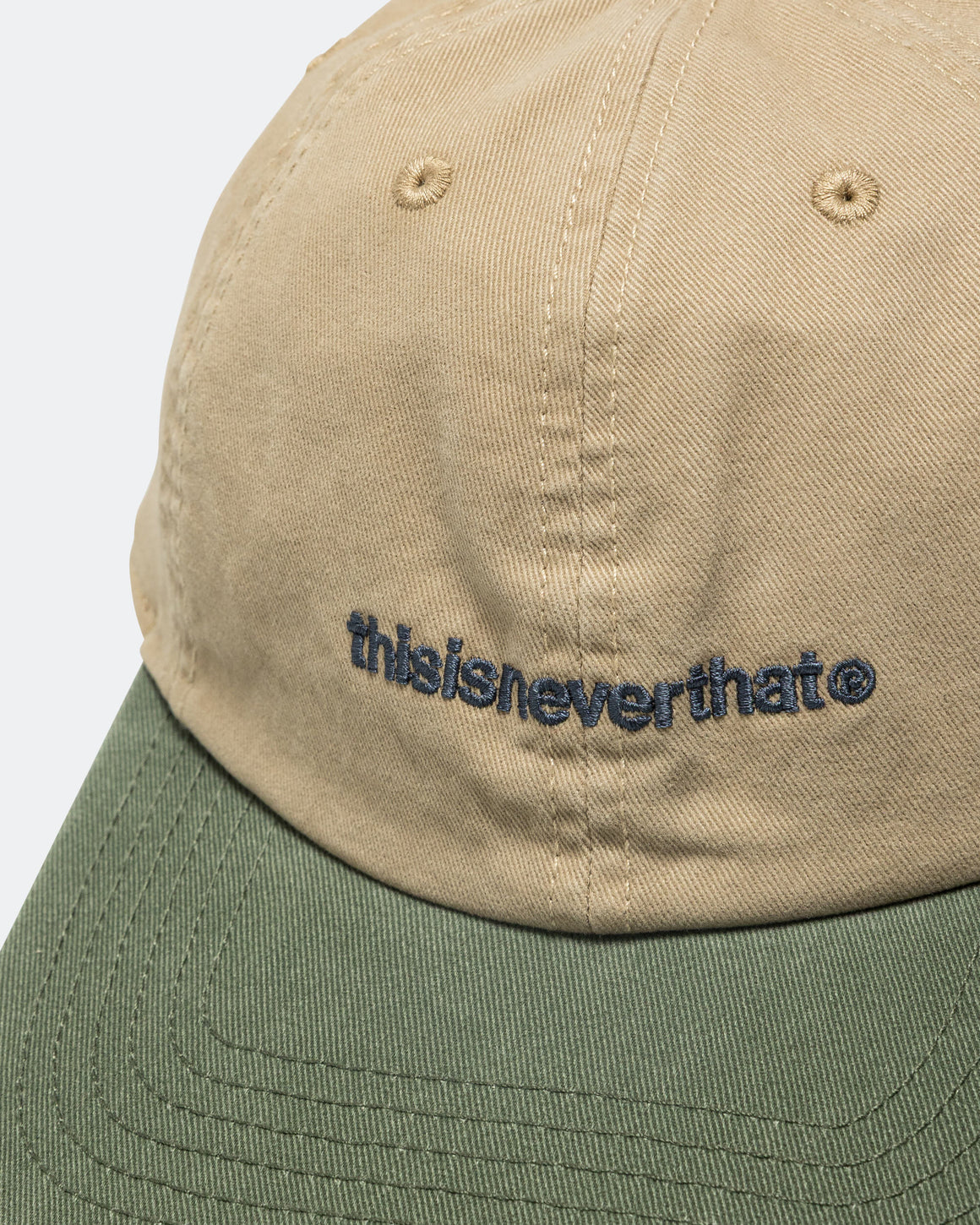 thisisneverthat - Washed T-Logo Cap - Beige/Moss - UP THERE