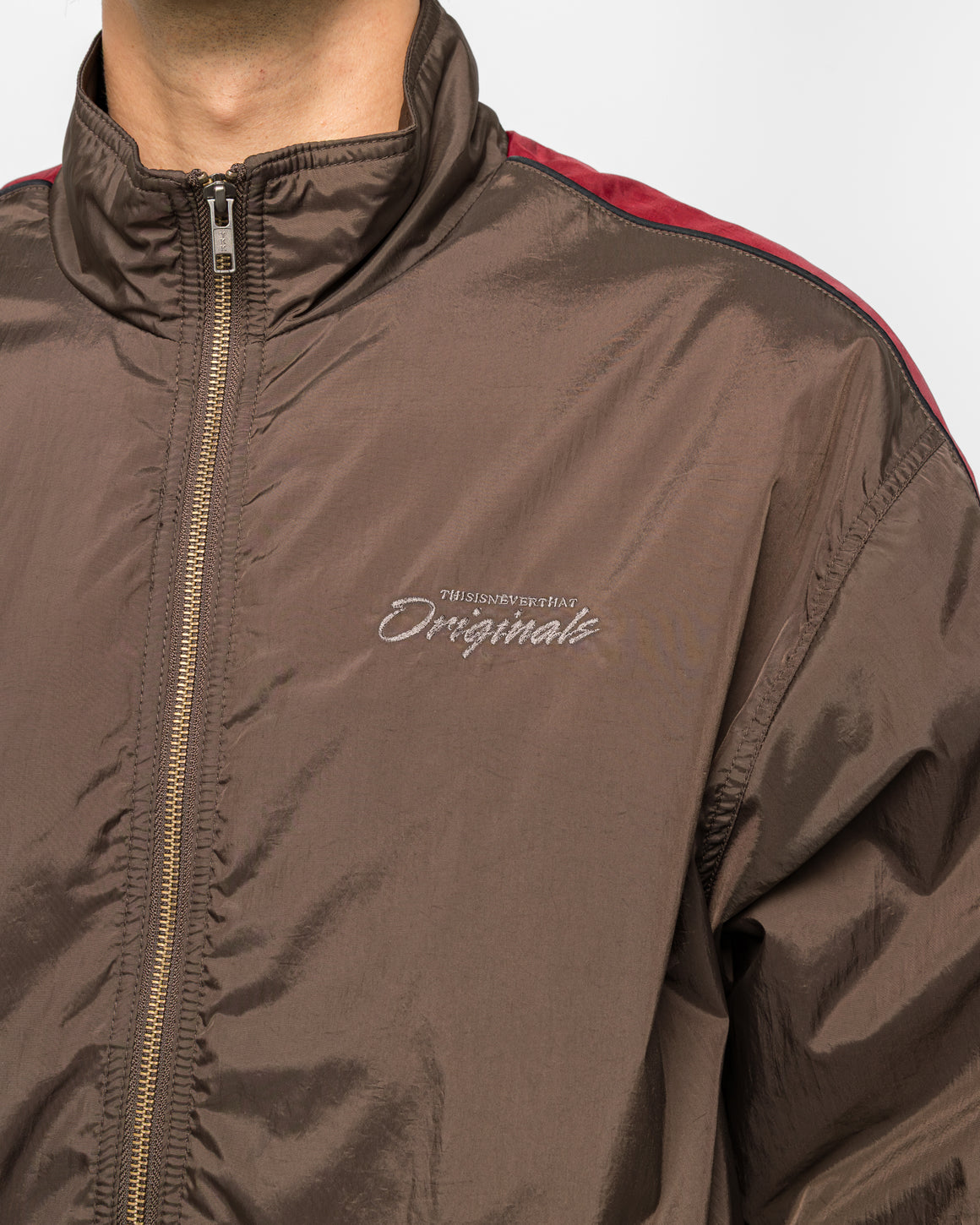 thisisneverthat - Originals Warm Up Jacket - Brown - UP THERE