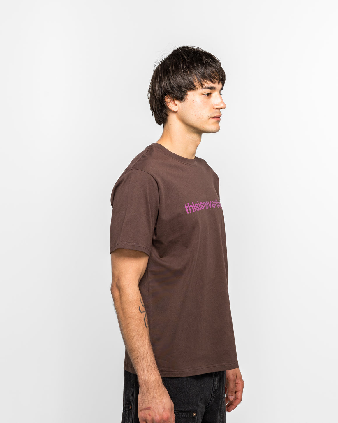 thisisneverthat - T-Logo Tee - Dark Chocolate - UP THERE