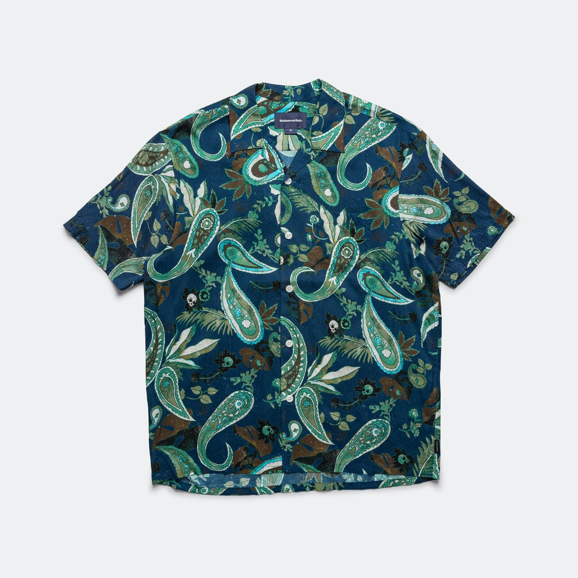 thisisneverthat - Weird Paisley SS Shirt - Navy - UP THERE