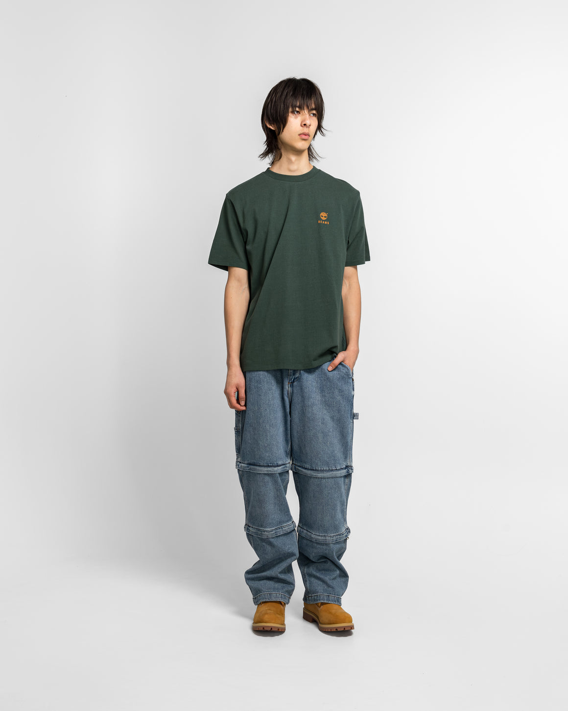 Timberland - Cotton Print T-Shirt x BEAMS - Green - UP THERE