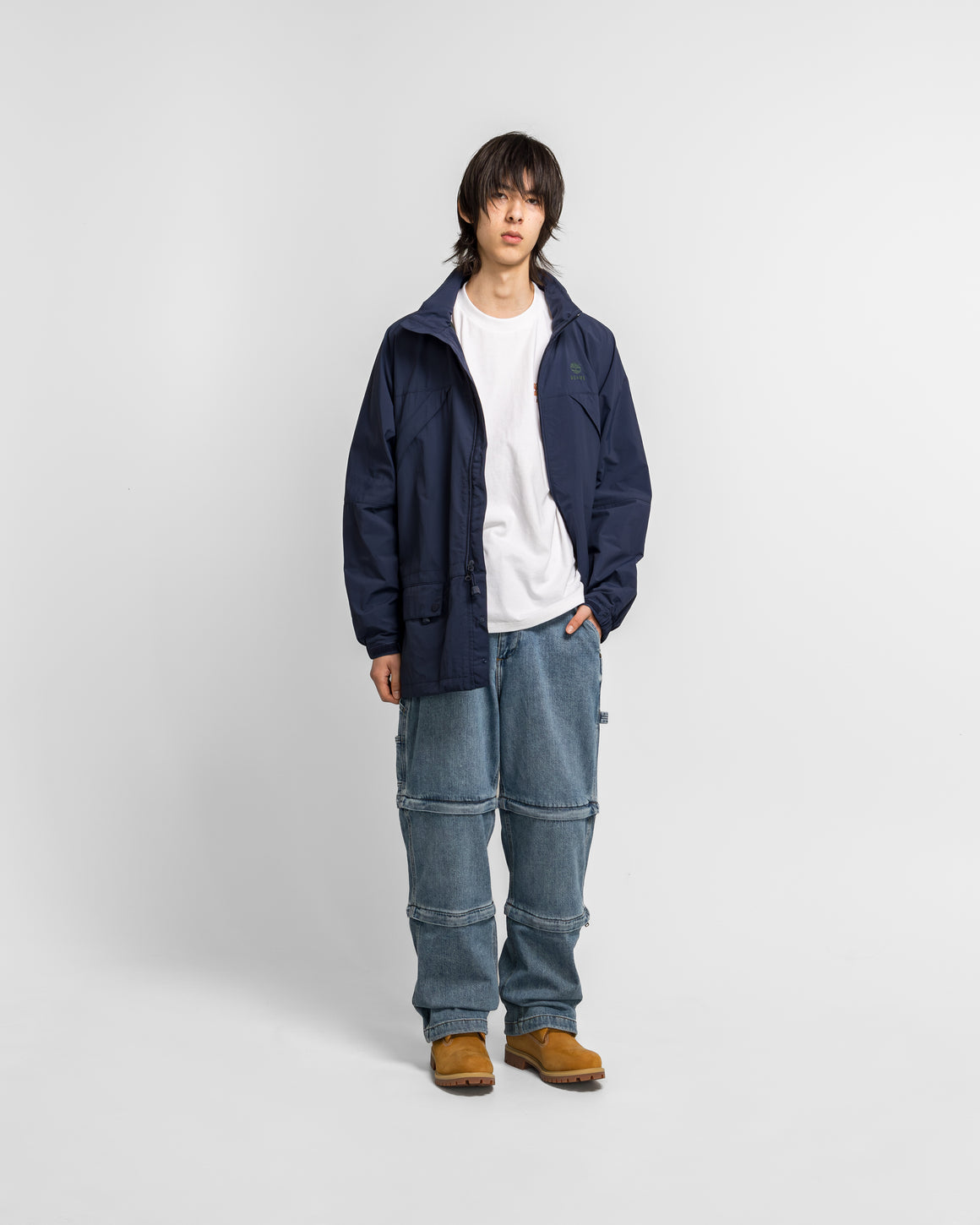 Timberland - Nylon Zip Up Convertible Jacket x BEAMS - Navy - UP THERE