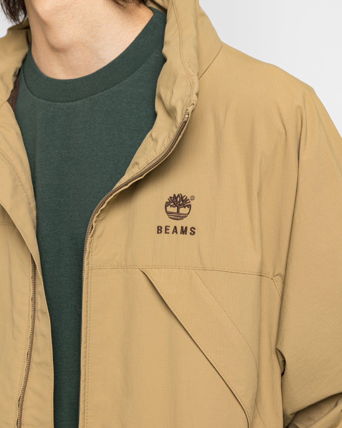 Timberland - Nylon Zip Up Convertible Jacket x BEAMS - Wheat - UP THERE