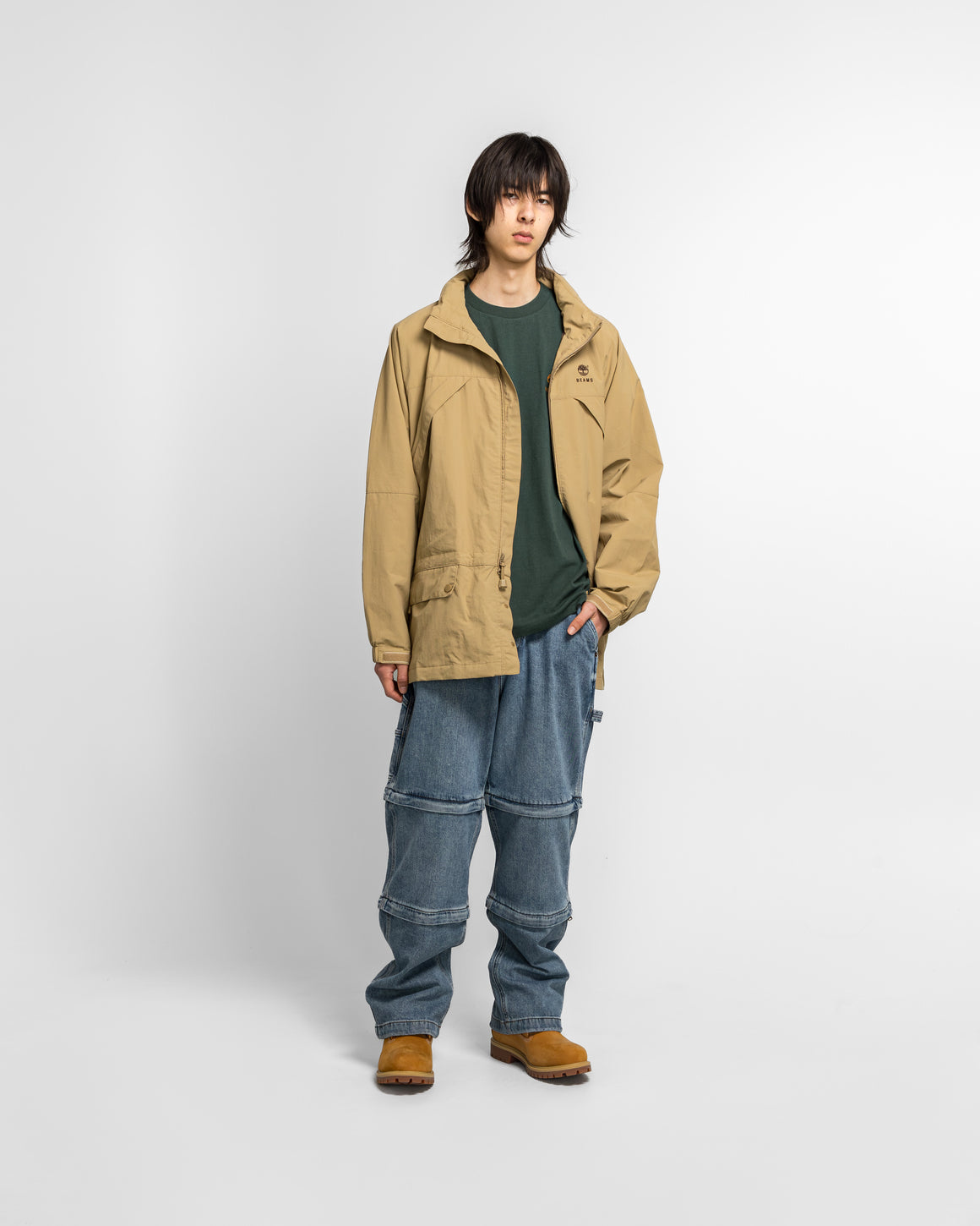 Timberland - Nylon Zip Up Convertible Jacket x BEAMS - Wheat - UP THERE