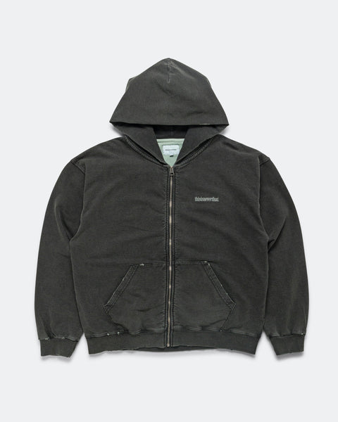 thisisneverthat - Damaged Zip Up Hoodie - Faded Black | UP THERE