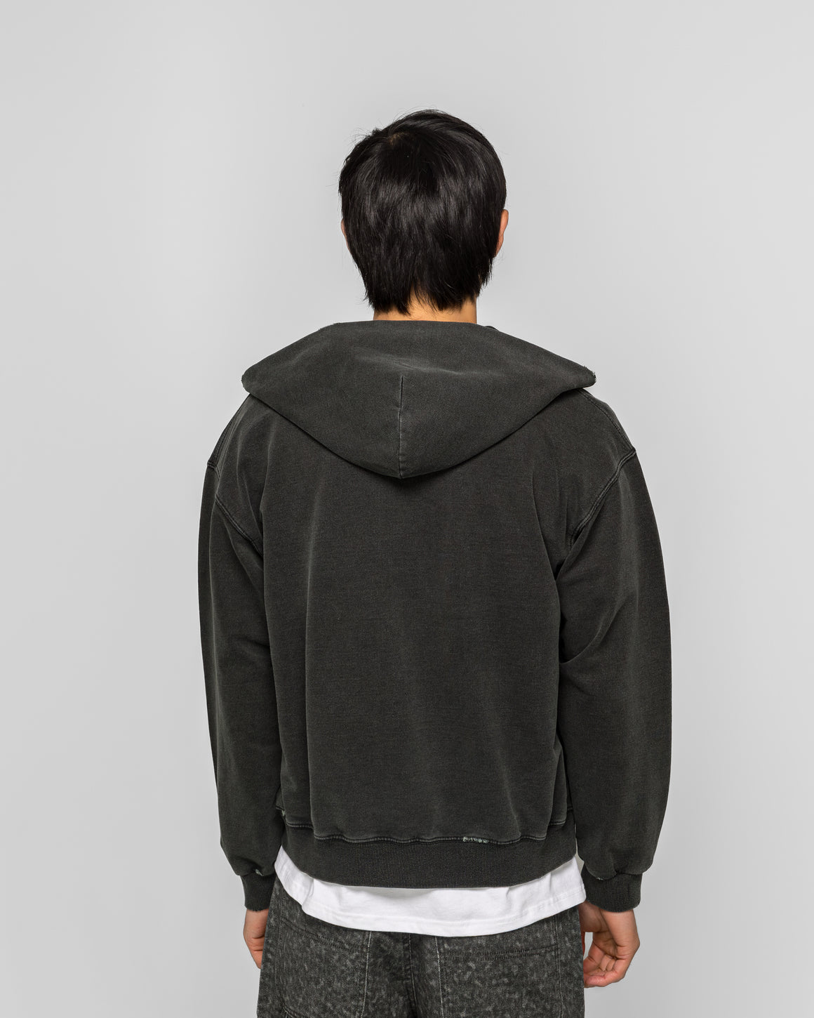 thisisneverthat - Damaged Zip Up Hoodie - Faded Black - UP THERE