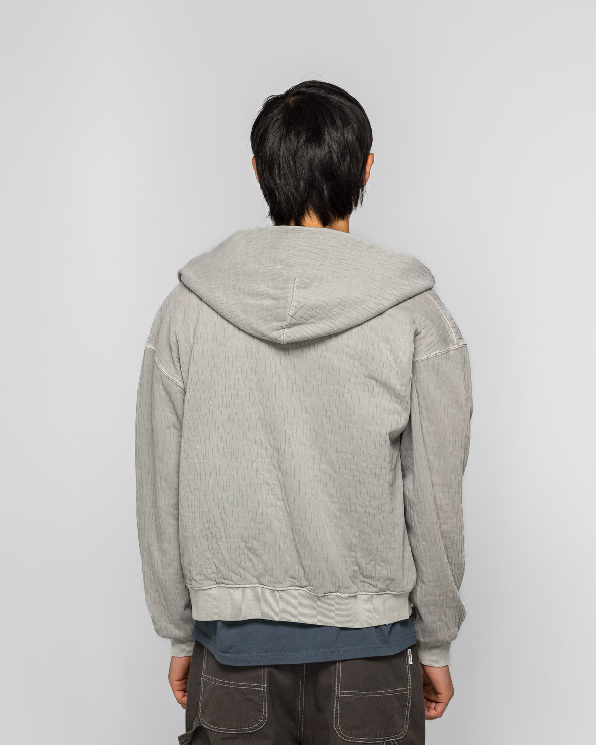 thisisneverthat - Damaged Zip Up Hoodie - Khaki Grey - UP THERE