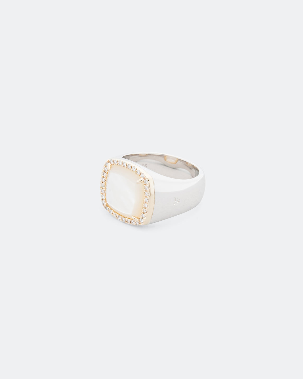 Tom Wood - May Ring White MOP - 925 Sterling Silver/9K Solid Gold - UP THERE