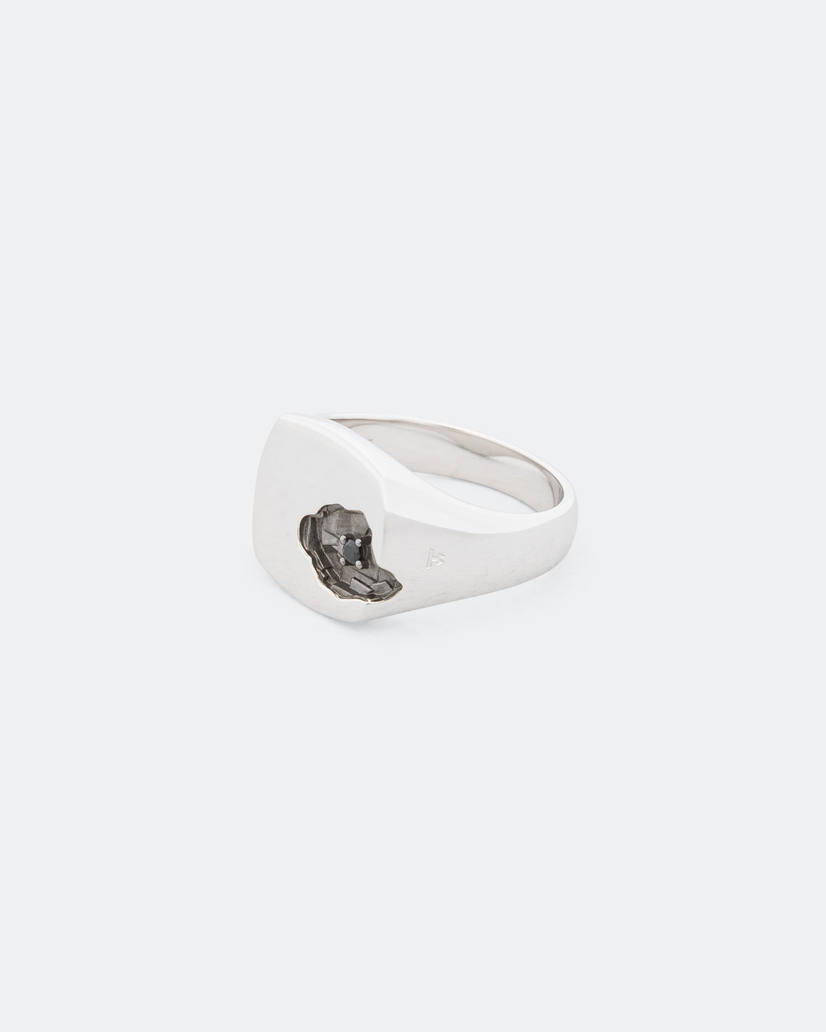 Tom Wood - Mined Ring Large Black Spinel - 925 Sterling Silver/Black Ruthenium Plating - UP THERE