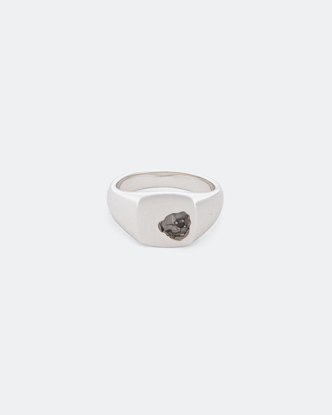 Tom Wood - Mined Ring Small Black Spinel - 925 Sterling Silver/Black Ruthenium Plating - UP THERE