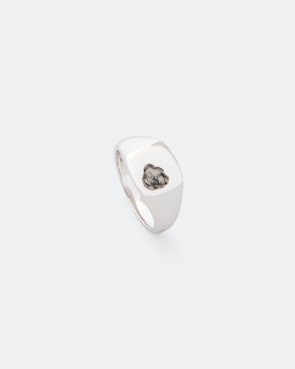 Tom Wood - Mined Ring Small Black Spinel - 925 Sterling Silver/Black Ruthenium Plating - UP THERE