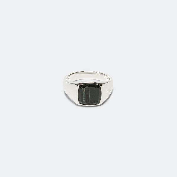 Tom Wood Kay Ring Blue Hawk Eye - 925 Silver | UP THERE