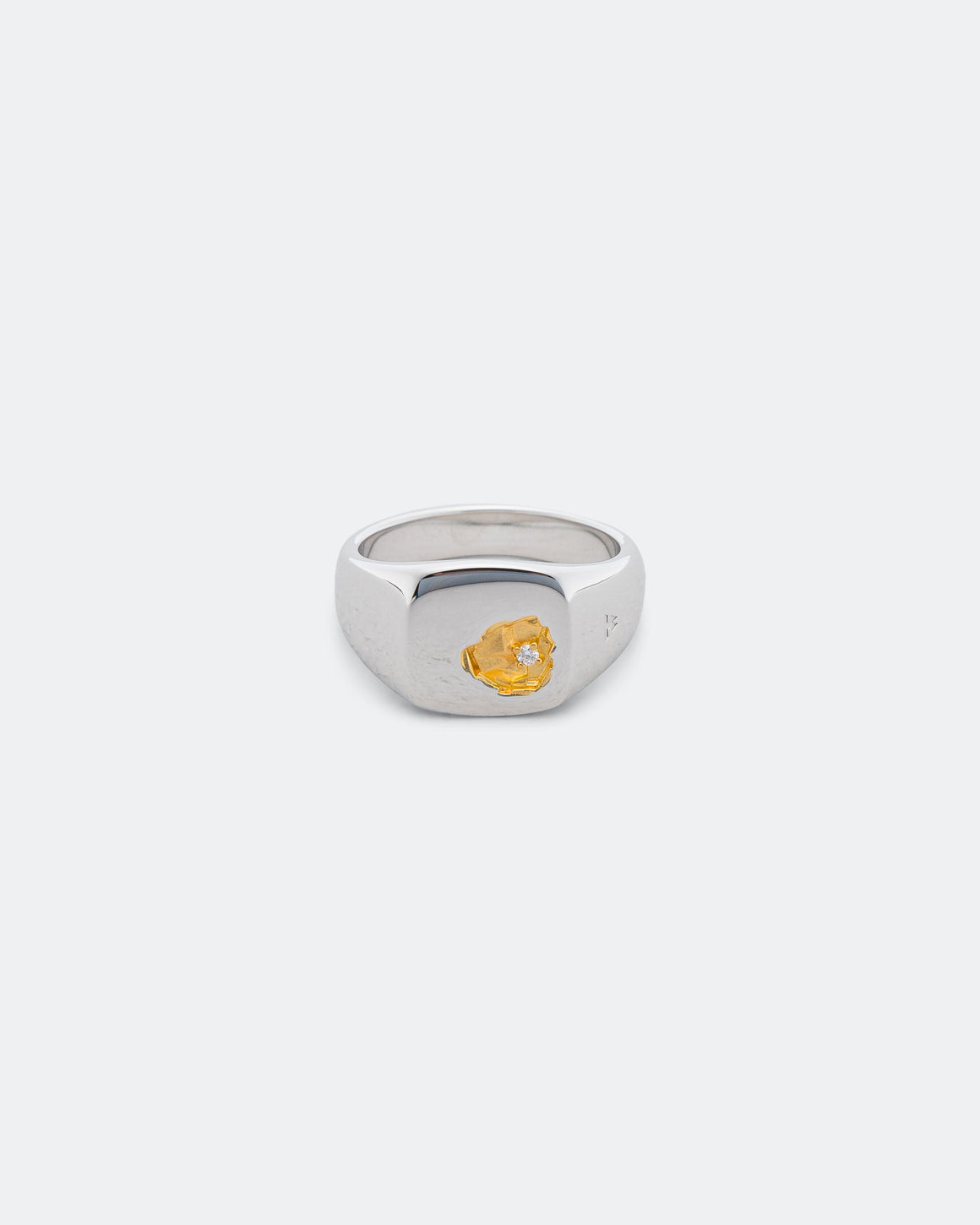 Tom Wood - Mined Ring Small Diamond - 925 Silver/18K Gold - UP THERE