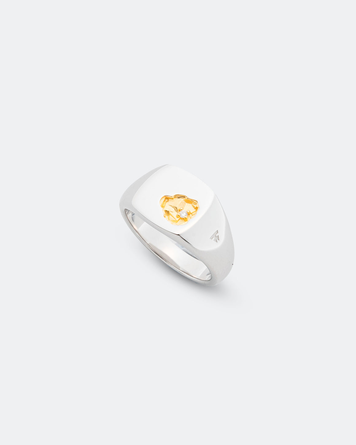 Tom Wood - Mined Ring Small Diamond - 18K Gold/925 Sterling Silver - UP THERE