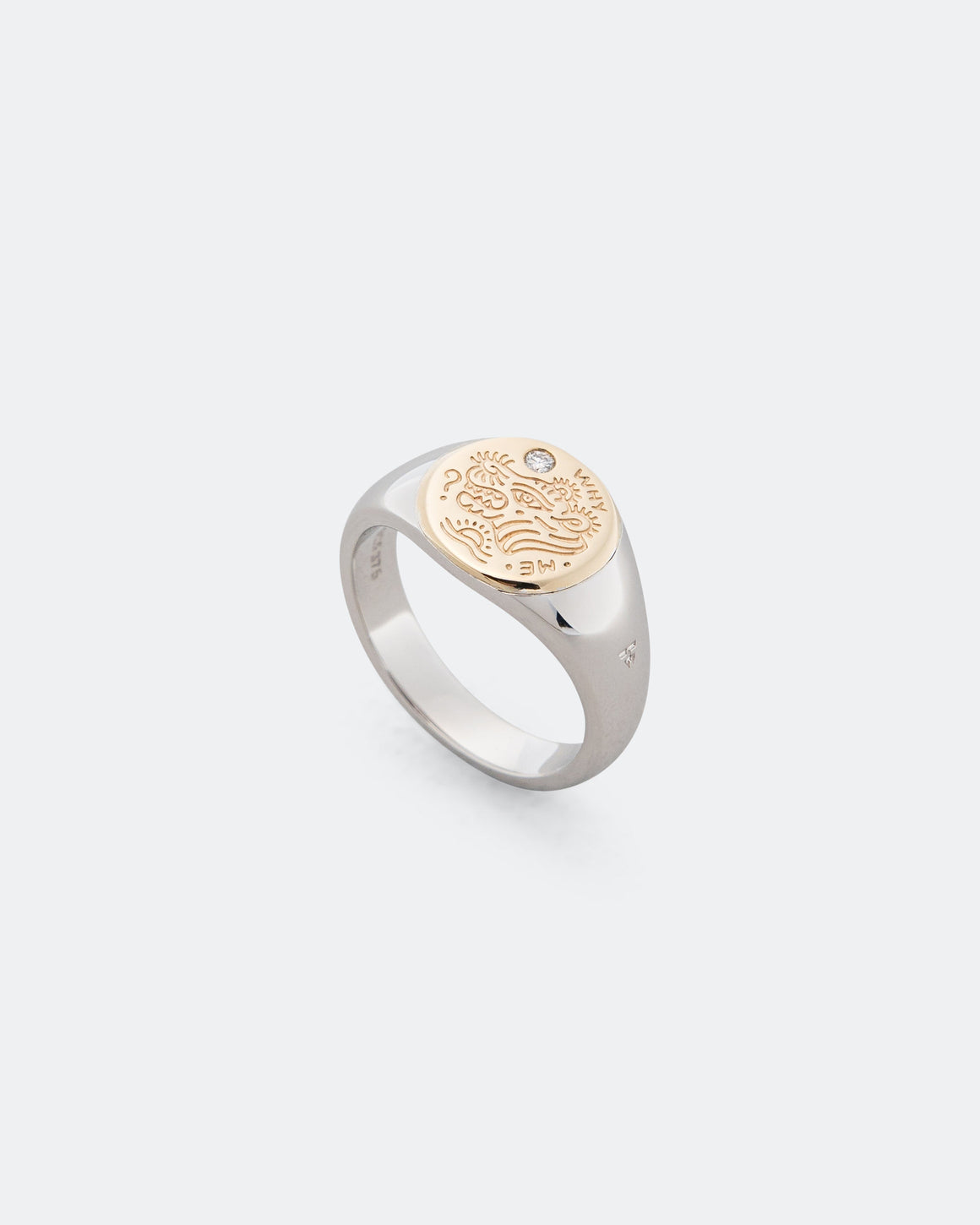 Tom Wood - Why Me Ring - 9K Gold/925 Sterling Silver - UP THERE