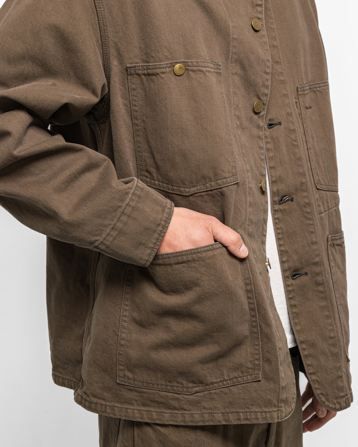 Unlikely - Chore Jacket Color Denim - Brown Wash - UP THERE