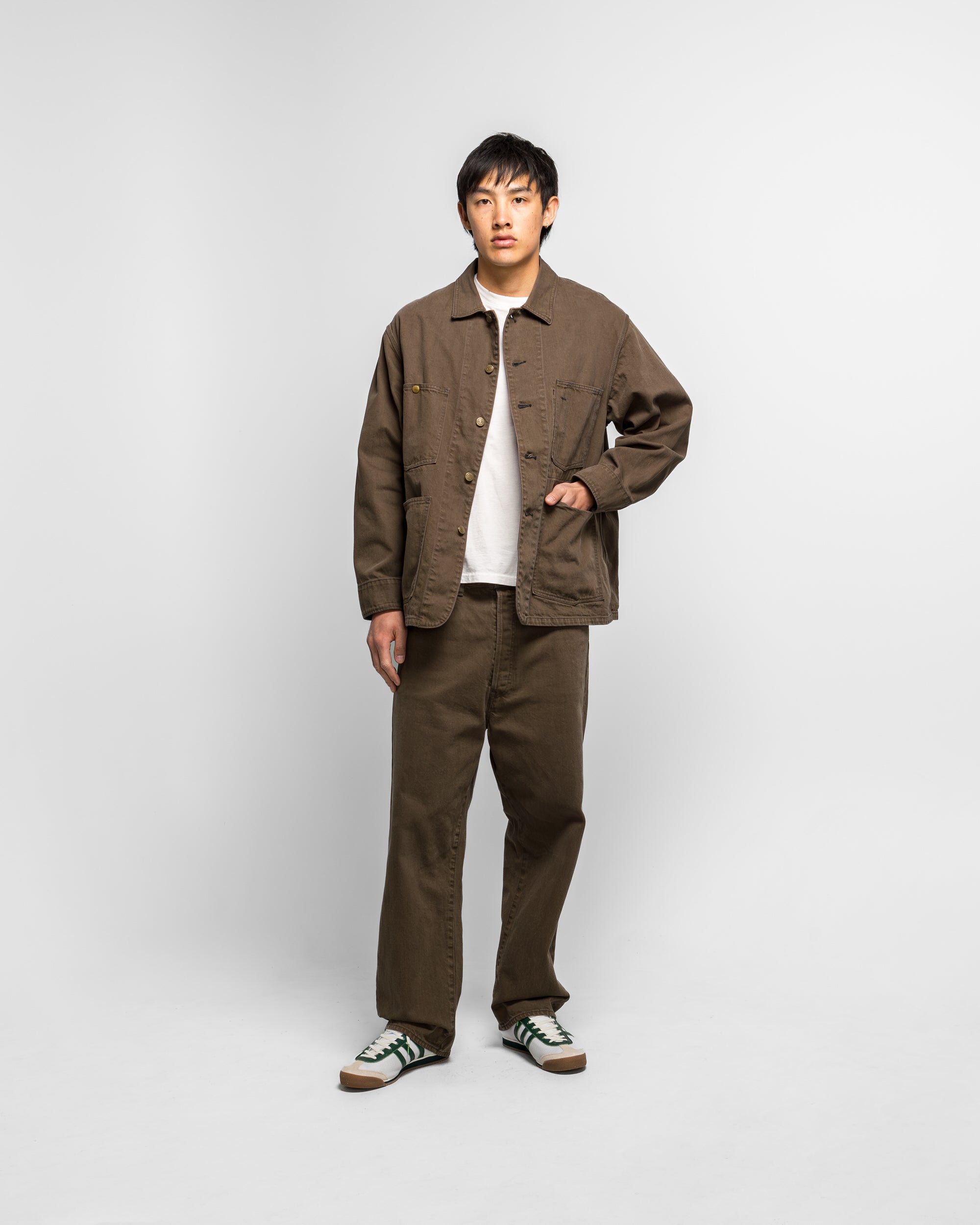 も*ち様 Unlikely Chore Jacket Color Denim Unlikely - Chore Jacket Color Denim - Brown Wash | UP THERE