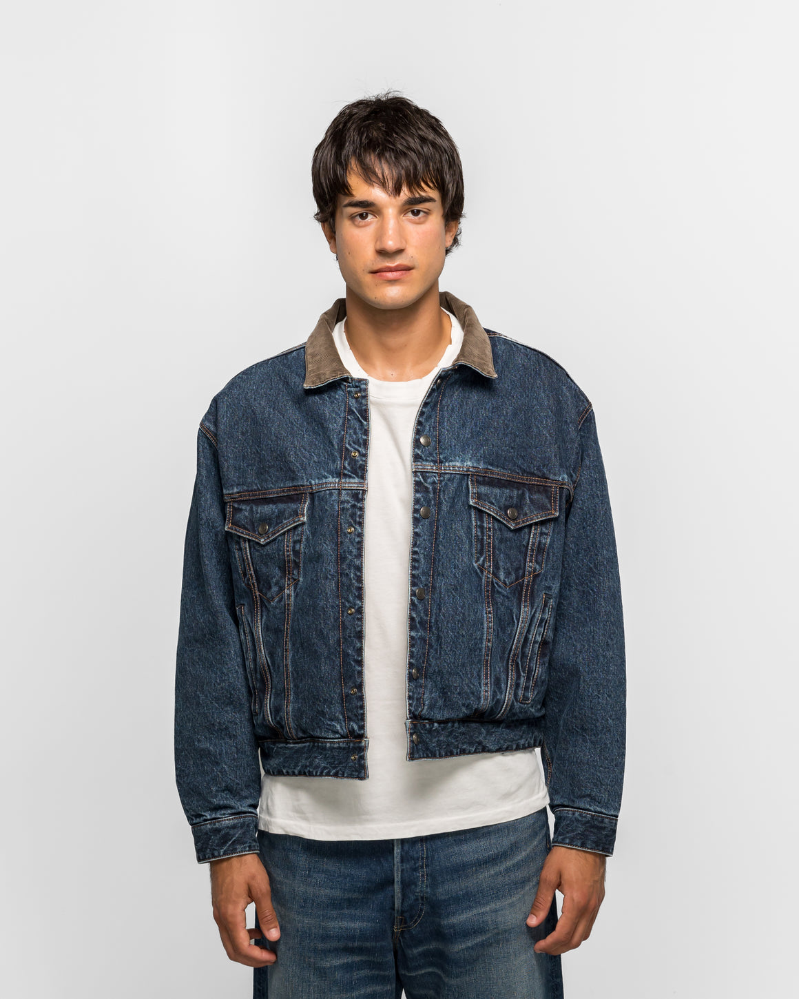 Unlikely - Reversible Trucker Jacket - Indigo/Brown - UP THERE