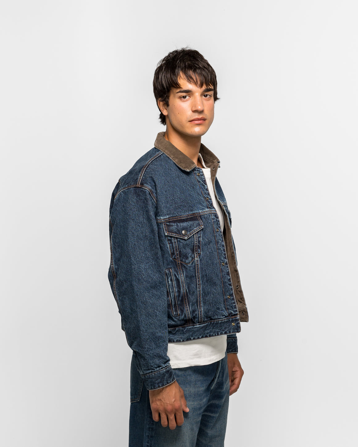 Unlikely - Reversible Trucker Jacket - Indigo/Brown - UP THERE