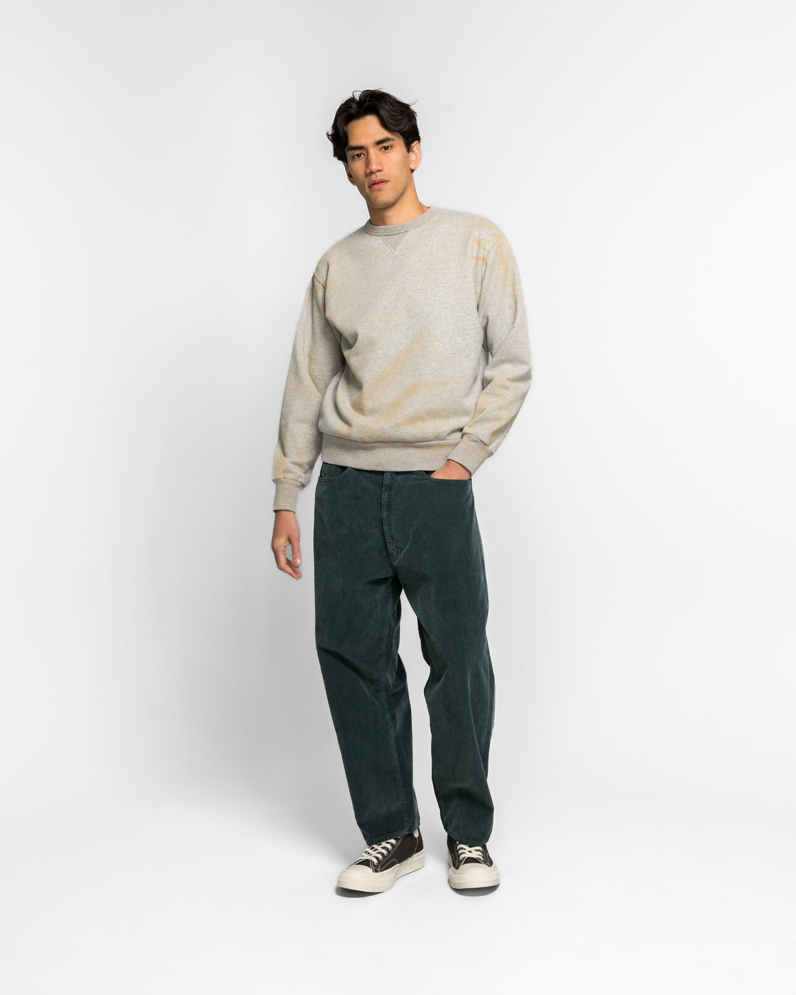 Unlikely - Time Travel Jean Wide Corduroy  - Dk Green - UP THERE
