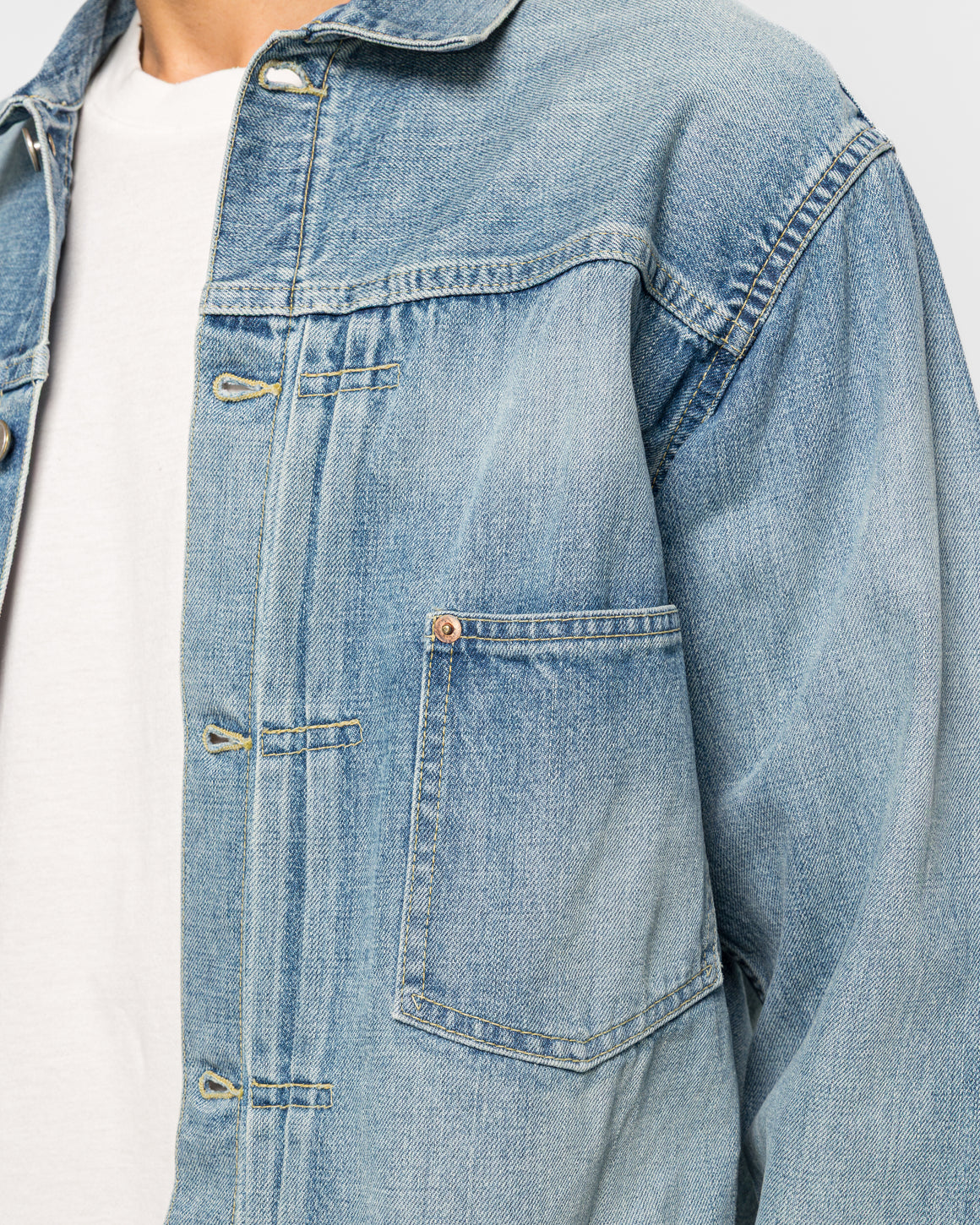Unlikely - Time Travel Trucker Jacket - 1977 Wash - UP THERE