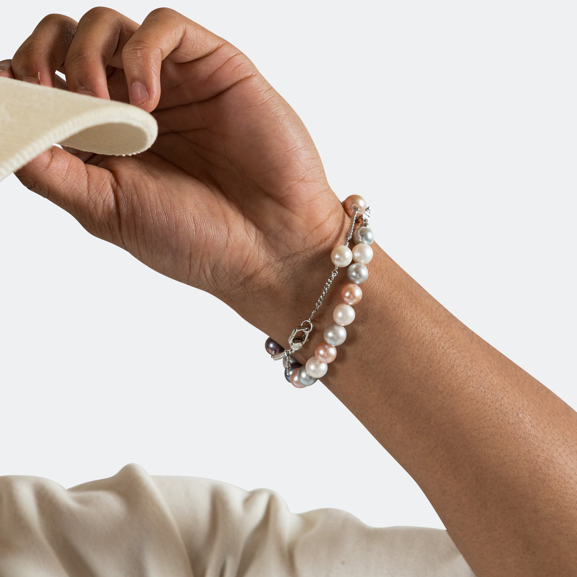 Polite Worldwide - PPF Multicolour Pearl Bracelet - 925 Silver - UP THERE