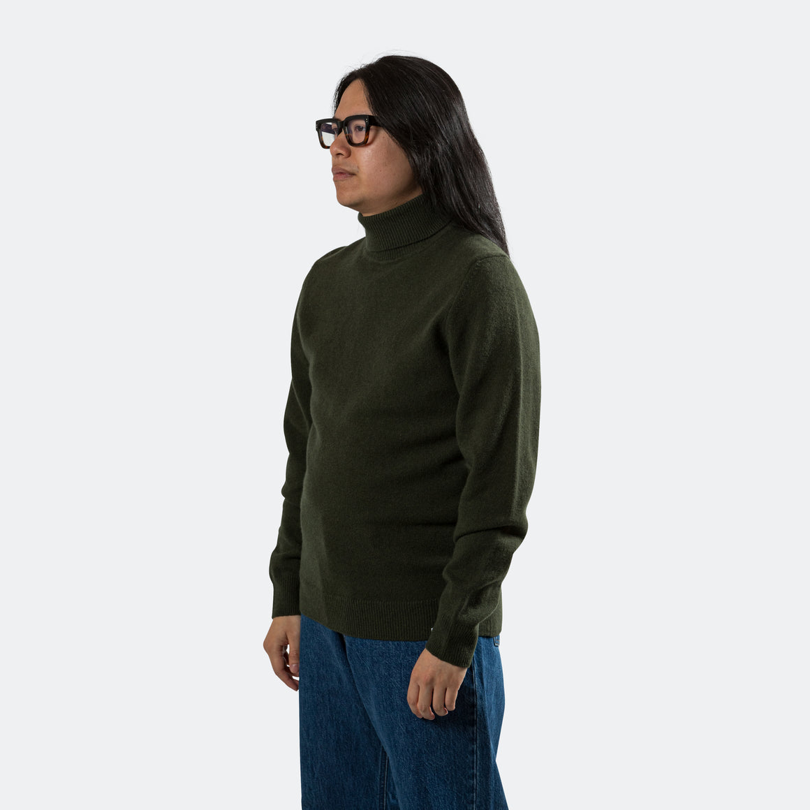 Norse Projects - Kirk Merino Lambswool Turtleneck - Army Green - UP THERE