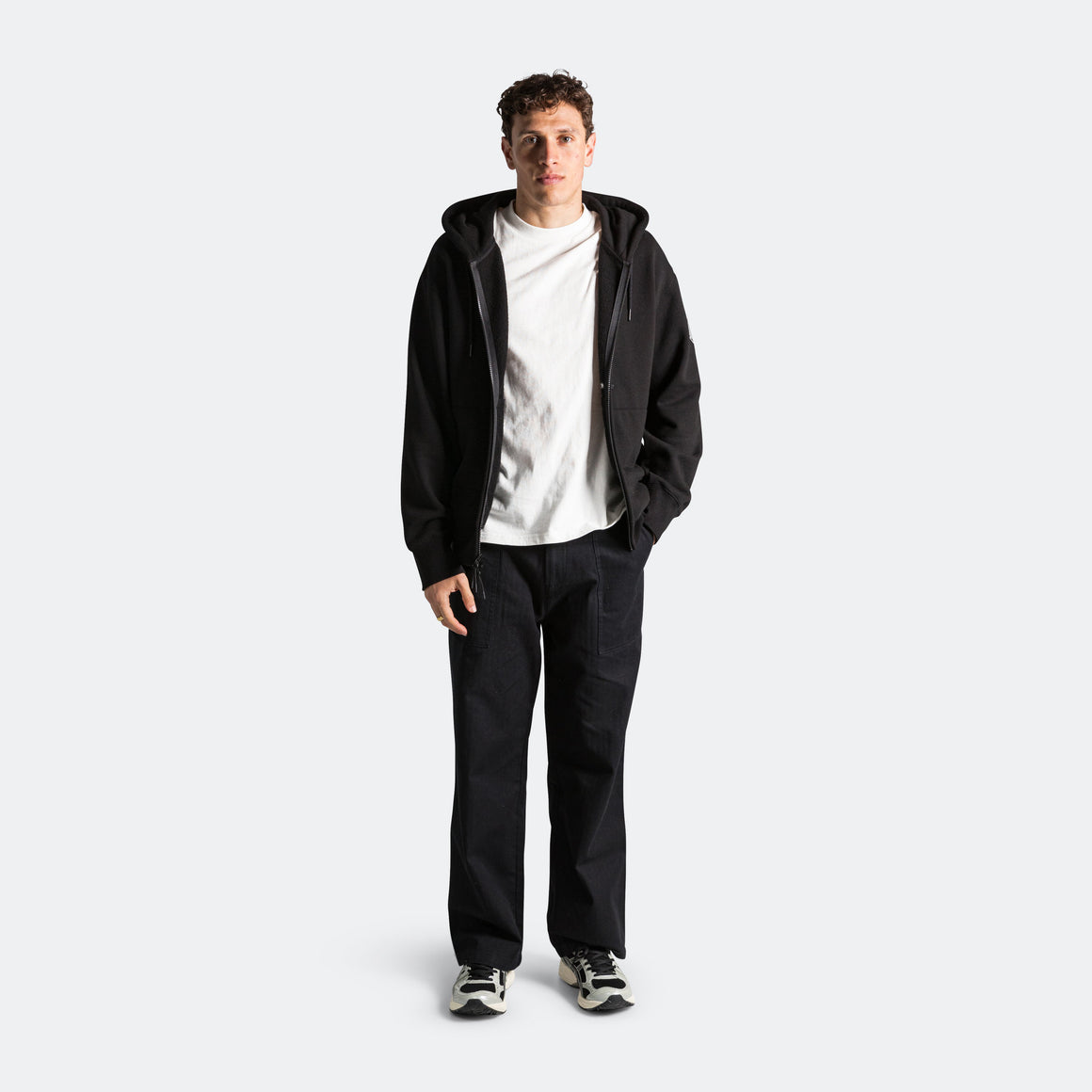 Observe - Crest Zip-Up Hood - Black - UP THERE