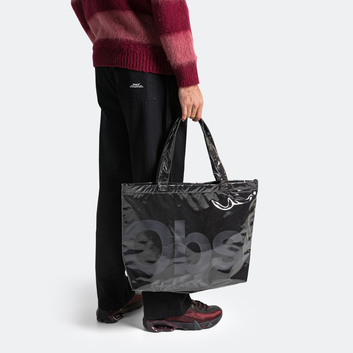 Observe - Classic PVC Tote - Black - UP THERE