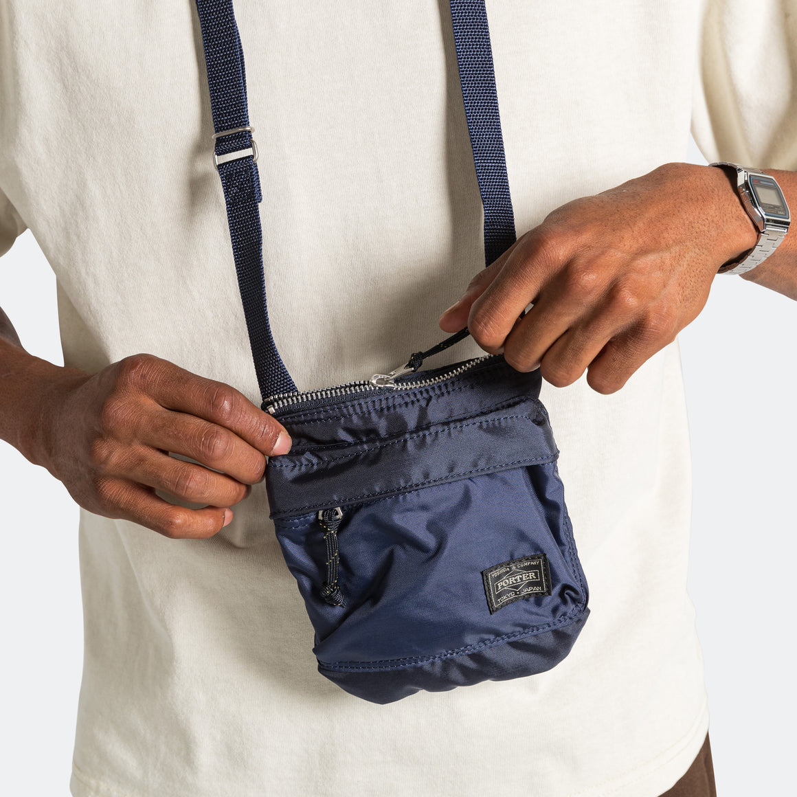 Porter Yoshida & Co - Force Shoulder Pouch - Navy - UP THERE