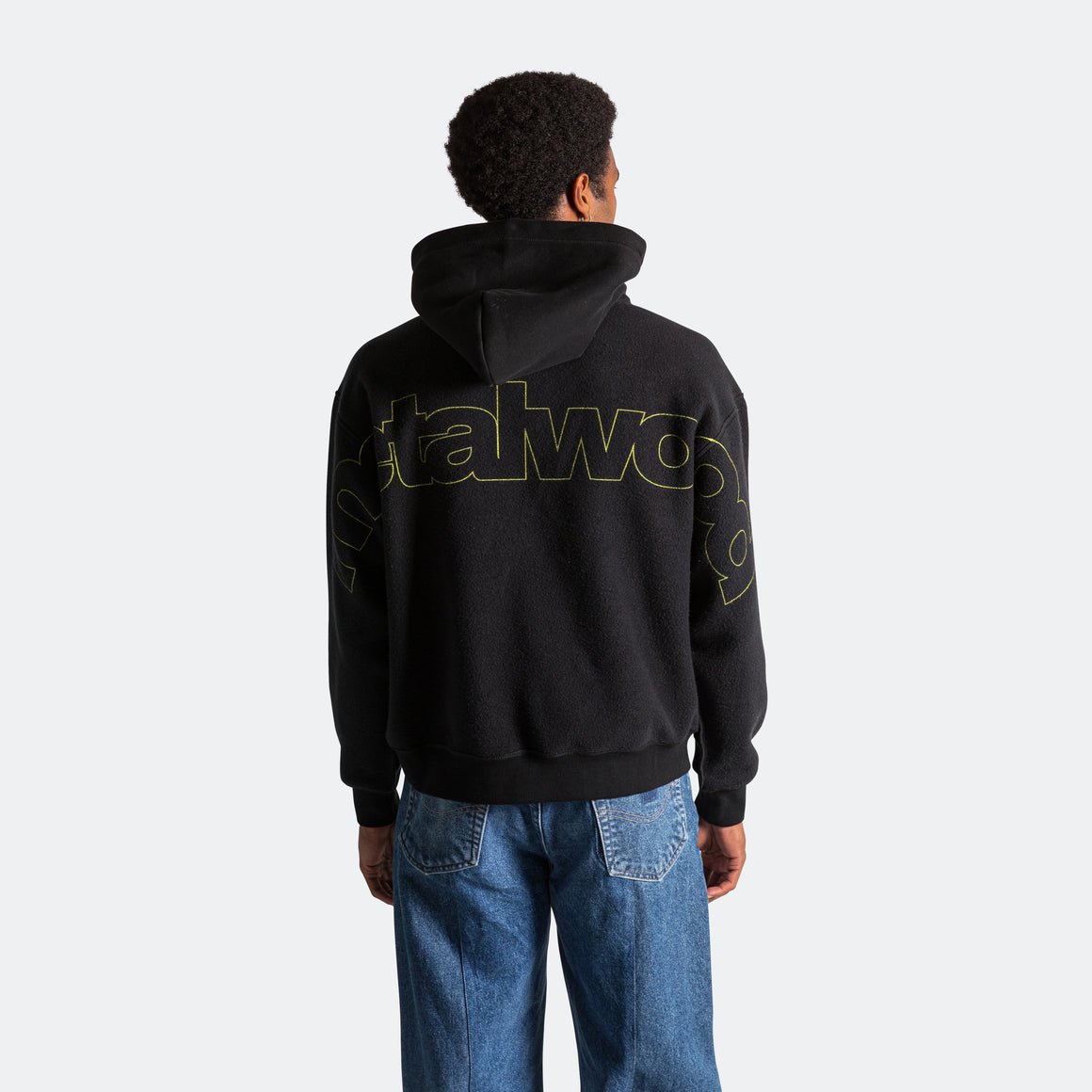 Metalwood Studio - Reverse Twinkle Hooded Sweatshirt - Black - UP THERE