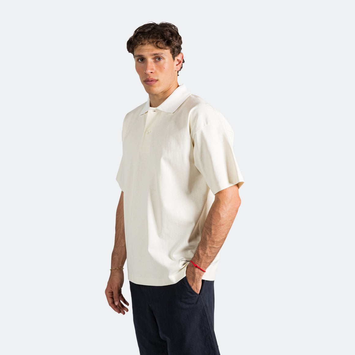 Norse Projects - Espen Loose Printed SS Polo - Ecru - UP THERE