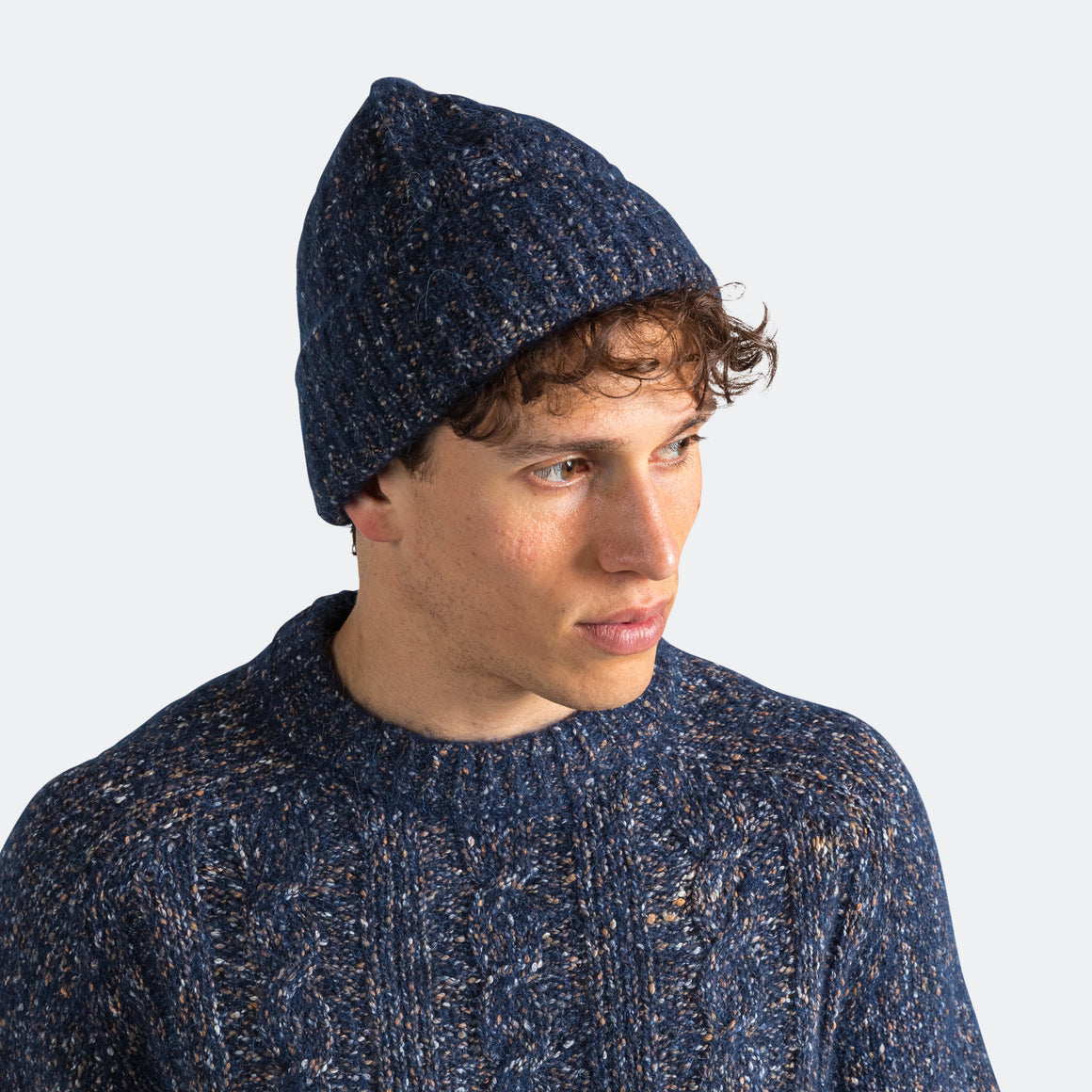 Norse Projects - Cotton Alpaca Cable Beanie - Dark Navy - UP THERE
