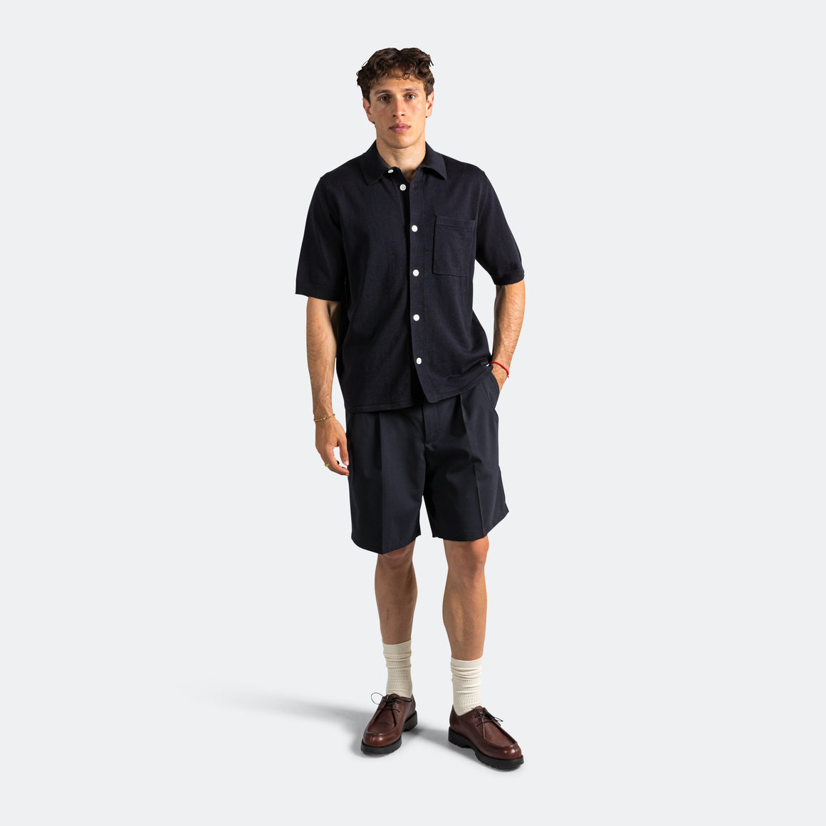 Norse Projects - Rollo Cotton Linen SS Shirt - Dark Navy - UP THERE