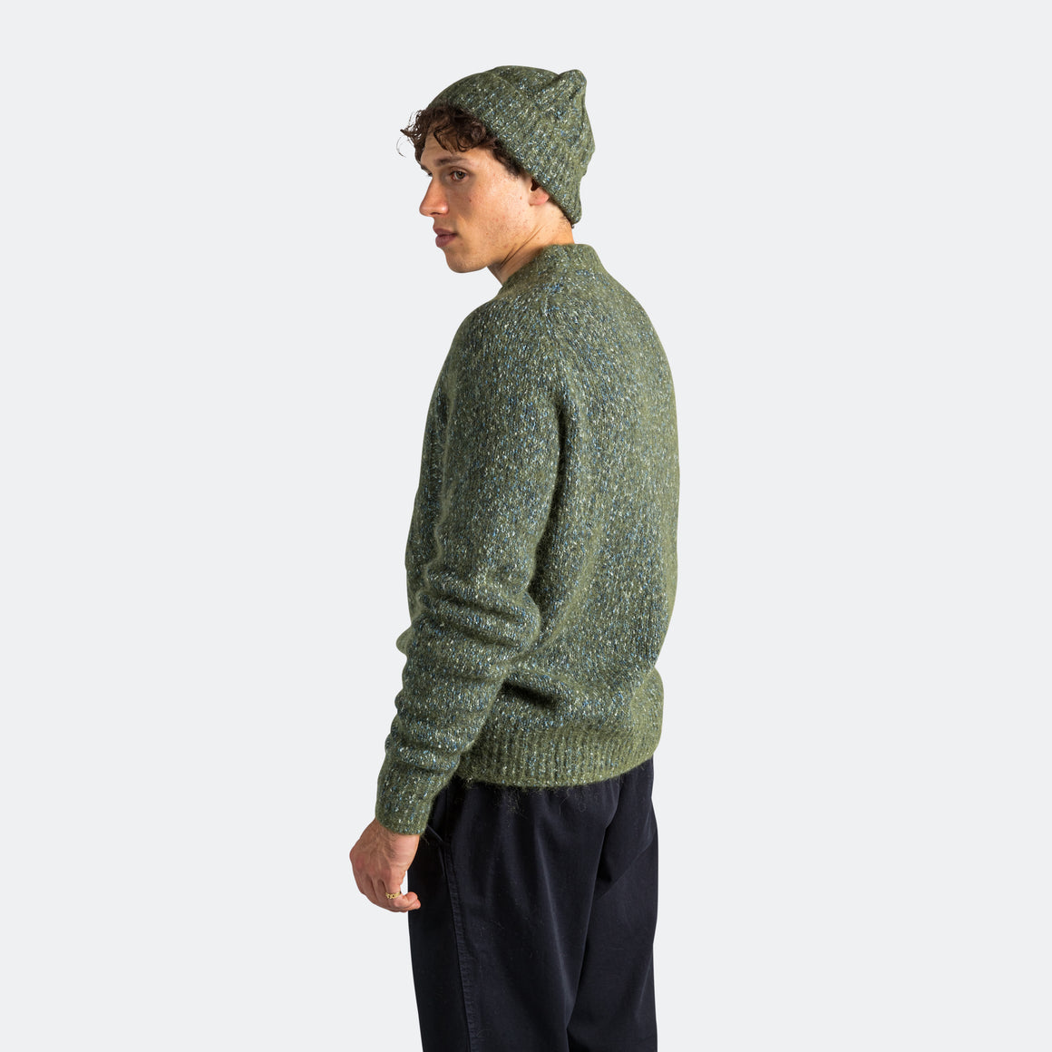 Norse Projects - Cotton Alpaca Cable Beanie - Spruce Green - UP THERE